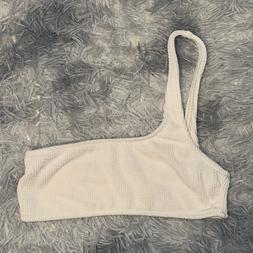 Good American Ribbed One-Shoulder Bikini Top
